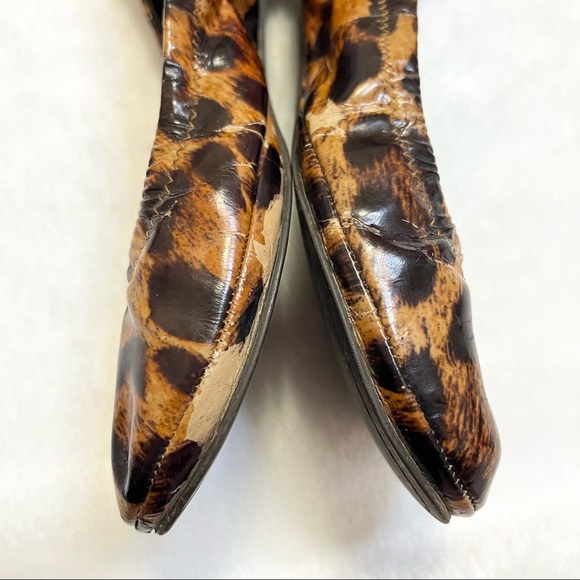 Tory Burch Leopard Print Patent Leather Flats Womens Size 6 - Picture 6 of 13